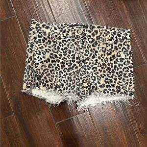 Express Animal Print Jean Shorts